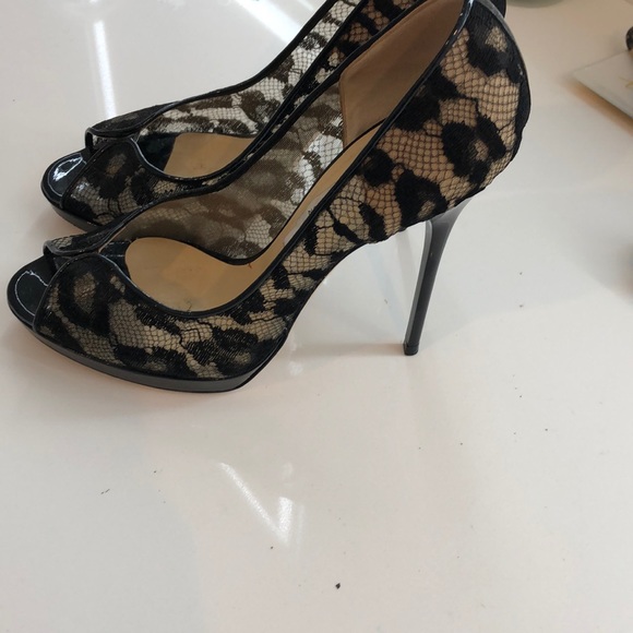 Jimmy choo peep toe black lace stilettos - Picture 2 of 4